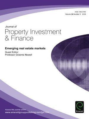 cover image of Journal of Property Investment & Finance, Volume 34, Number 1